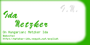 ida metzker business card